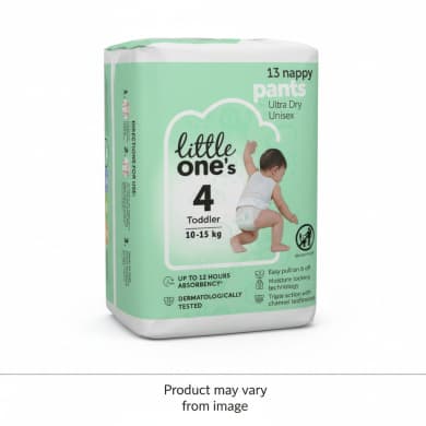 little one's Ultra Dry Size 4 Toddler Nappy Pants 10–15kg (Unisex) – 13 Pack