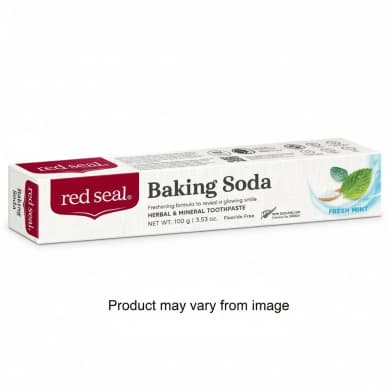 Red Seal Baking Soda Herbal & Mineral Toothpaste – Fresh Mint, Fluoride-Free (100 g)