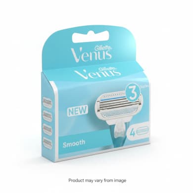 Gillette Venus Smooth 3-Blade Razor Cartridge Refills (4 Pack)