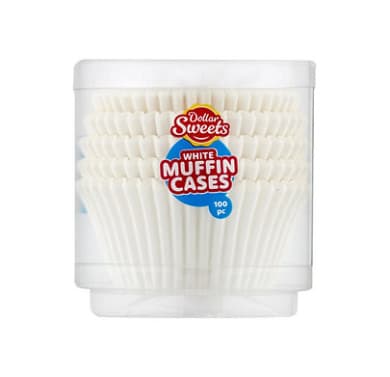 Dollar Sweets White Muffin Cases 100 pc