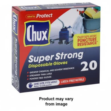 Chux Super Strong Disposable Nitrile Gloves (Latex-Free) - 20 Pack