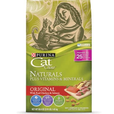 Purina Cat Chow Naturals Original Dry Cat Food with Real Chicken & Salmon (1.42kg)