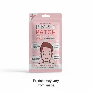 Skin Control Pimple Patch XL Tea Tree Oil (12-Pack) — Extra-Large Hydrocolloid Acne Spot Patches
