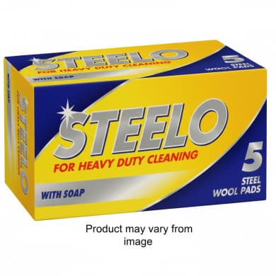Steelo Steel Wool Pads with Soap, 5 Pack