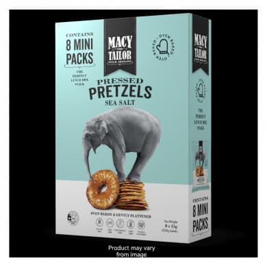 Macy & Tailor Pressed Pretzels Sea Salt - 8 x 15g (Multipack)