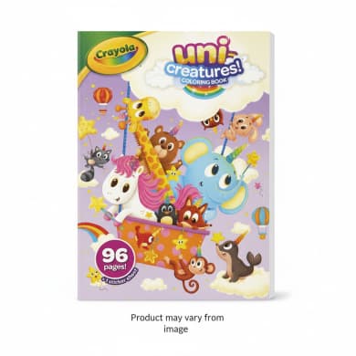 Crayola Uni-Creatures Coloring Book (96 Pages) + Sticker Sheet