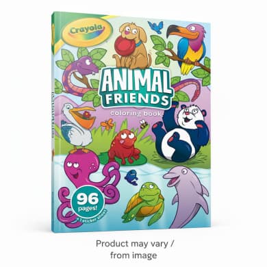 Crayola Animal Friends Coloring Book (96 Pages) + Sticker Sheet
