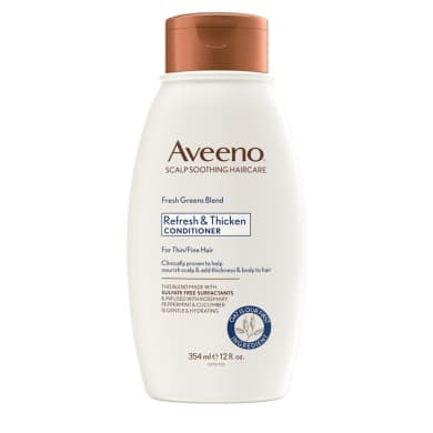 Aveeno Refresh & Thicken Conditioner – Fresh Greens Blend, for Thin/Fine Hair, 354 mL