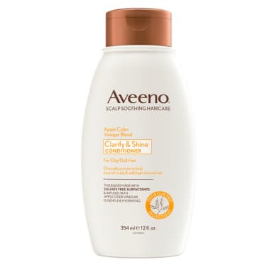 Aveeno Scalp Soothing Apple Cider Vinegar Clarify & Shine Conditioner (Sulfate-Free, pH-Balanced) 354 mL