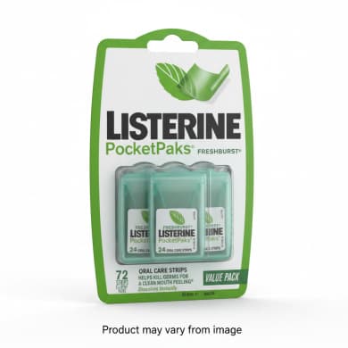 Listerine PocketPaks Freshburst Oral Care Strips Value Pack – 72 Count