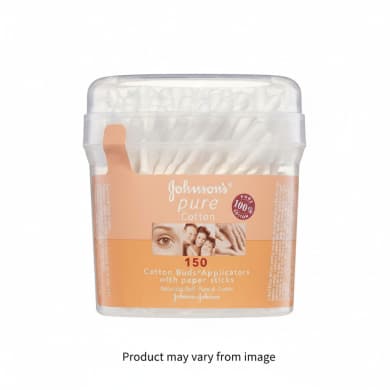 Johnson's Pure Cotton Buds 150 Pack (Paper Sticks)