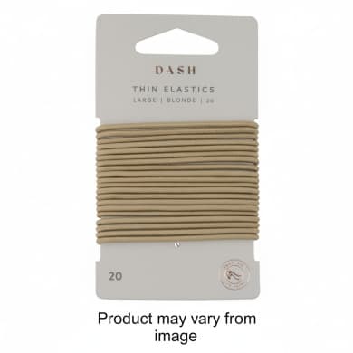 Dash Thin Elastics Large Blonde 20 Pack