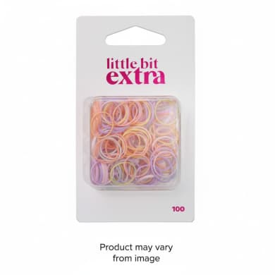 Little Bit Extra Mini Pastel Hair Ties (Polybands) — 100 Pack
