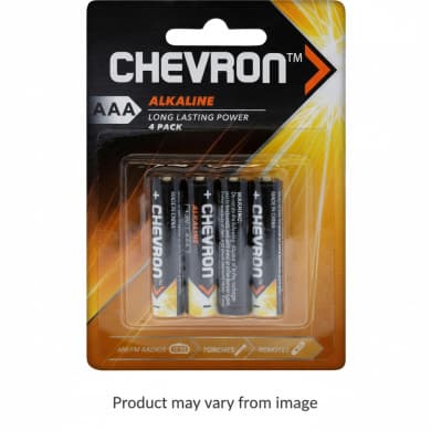 Chevron AAA Alkaline Batteries 4-Pack (1.5V)