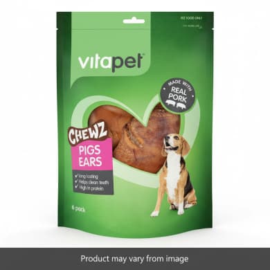 VitaPet Chewz Pigs Ears Pork Dog Chews (6 Pack)