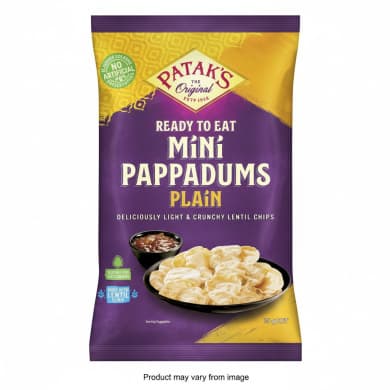 Patak's Ready to Eat Mini Pappadums Plain 75g