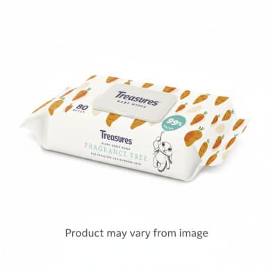 Treasures Fragrance Free Baby Wipes 80 Pack