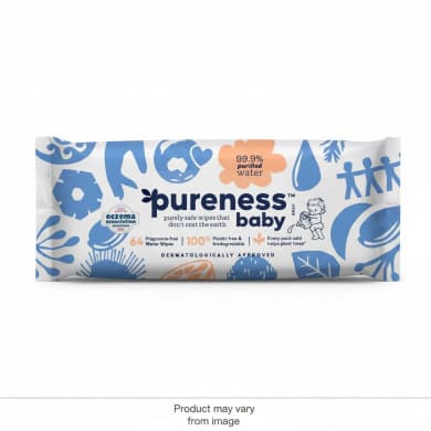 pureness baby 99.9% Purified Water Wipes - 64 Pack