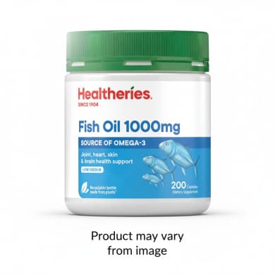 Healtheries Fish Oil 1000mg Omega-3 Capsules Value Pack (200 Count)