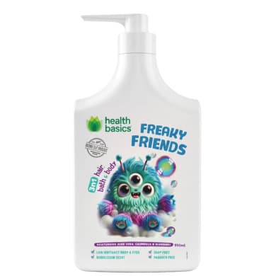 Health Basics Freaky Friends 3-in-1 Bubblegum Hair, Bath & Body Wash 950ml