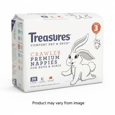 Treasures Comfort Dry & Snug Crawler Premium Nappies 20 Pack (Stage 3, 6-11kg)