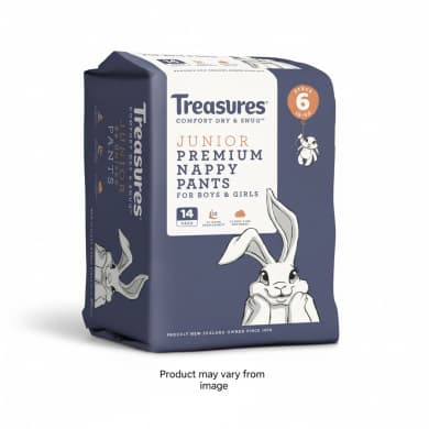 Treasures Junior Premium Nappy Pants - Stage 6 (16+ kg) 14 Pack