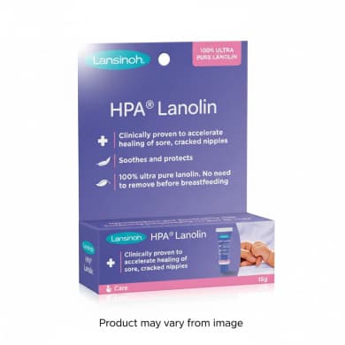 Lansinoh HPA® Lanolin Nipple Cream 15g - 100% Ultra Pure Lanolin for Sore, Cracked Nipples