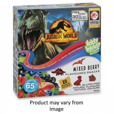 iddy biddy Mixed Berry Flavoured Snacks 160g (8 Snack Packs)