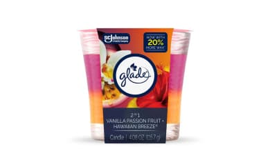 Glade 2-in-1 Scented Candle - Vanilla Passion Fruit + Hawaiian Breeze (3.4 oz)