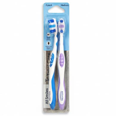 All Smiles Toothbrush Medium 2 Pack (Cheek & Tongue Cleaner)