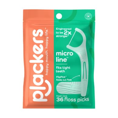 Plackers Micro Mint Dental Flossers (Floss Picks) – 36 Pack