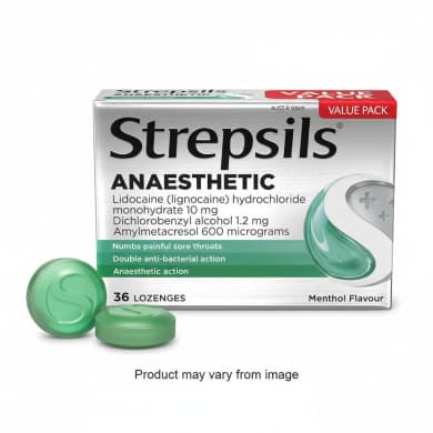 Strepsils Anaesthetic Menthol Lozenges 36 Pack