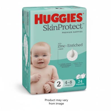 Huggies SkinProtect Premium Nappies Size 2 (4–8kg) – 24 Pack