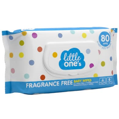 little one's Fragrance Free (Unscented) Baby Wipes - 80 Pack