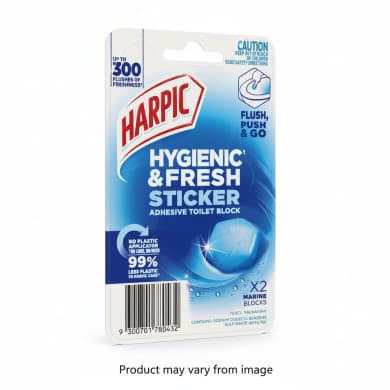 Harpic Hygienic & Fresh Sticker Toilet Blocks - Marine (2 Pack)