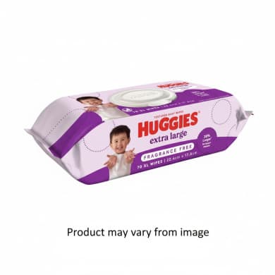 Huggies Extra Large Fragrance Free Baby Wipes (70 Pack) | 22.4cm x 17.8cm