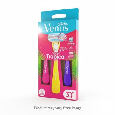 Gillette Venus Tropical Scented Disposable Razors for Women - 3 Pack (3 Blades)
