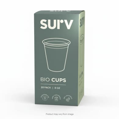 surv. Bio Cups 20 Pack (8oz / 250ml) – Sugarcane Compostable Disposable Cups