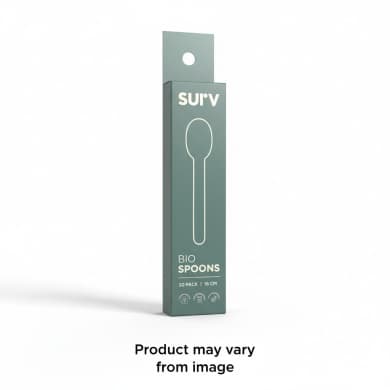 SURV Bio Spoons 20 Pack (16 cm) | 100% Sugarcane Disposable Cutlery