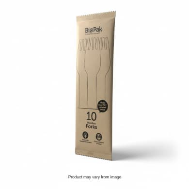 BioPak Wooden Forks 16cm – 10 Pack