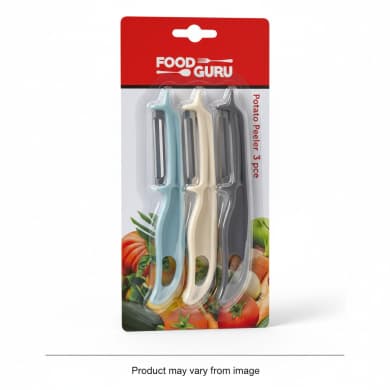 Food Guru Potato & Vegetable Peeler 3-Pack – Pastel Colours