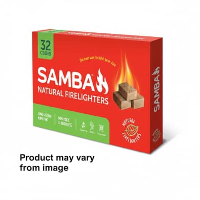 Samba Natural Wooden Firelighters Cubes (32 Pack)