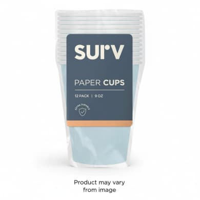 surv Pastel Blue Paper Cups 270ml (9oz) – 12 Pack Disposable