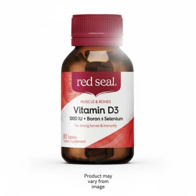 Red Seal Vitamin D3 1000 IU + Boron & Selenium Tablets (80 Pack) - Once Daily
