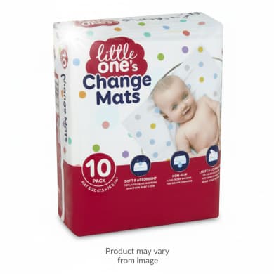 little ones Change Mats Disposable 10 Pack (47.5 x 75.5 cm)