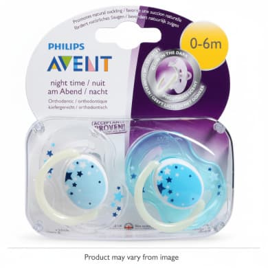 Philips Avent Night Time Classic Soother 0-6 months (2 pack)