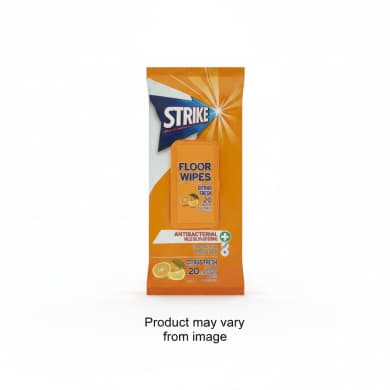 Strike Floor Wipes Citrus Fresh – Antibacterial Cleaning Wipes, 20 Pack (23 x 29cm)