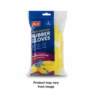 Ace Multi-Purpose Rubber Gloves Large (Twin Pack, 2 Pairs)