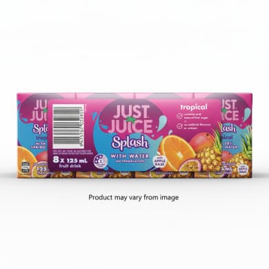 Just Juice Splash Tropical Fruit Drink 8 x 125 mL