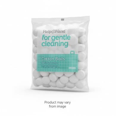 Help@Hand Cotton Balls 200 Pack (100% Pure Cotton)